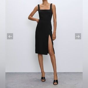 Aritzia Slit Midi Dress Black